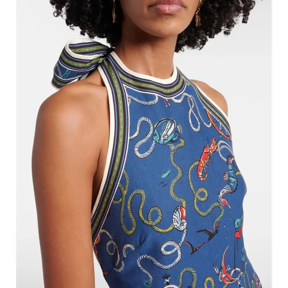 Alemais Cove printed halterneck maxi dress